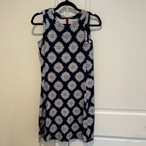 Hatley Navy and White Patterned Sleeveless Dress Size Small